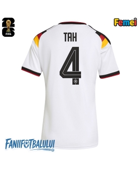 Germania Jonathan Tah #4 Echipament de Fotbal Replică Mondial 2026 Femei Acasa